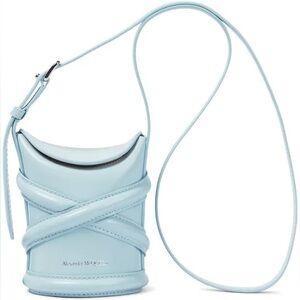 Alexander McQueen The Curve Mini Crossbody Bag Blue NWT